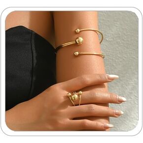 Gold Arm Cuff for Women Minimalist Upper Arm Chain Cuff Bracelet Open Arm Armband Cuff bangle Bracelet for Women