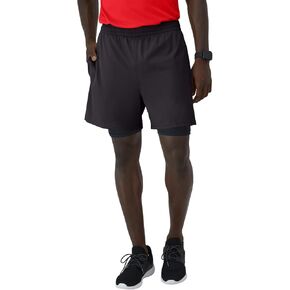 Hanes Men's Moves Gym, 2-in-1 Workout Shorts with Boxer Brief Liner, Total Support Pouch, Moisture-Wicking, 5" Inseam