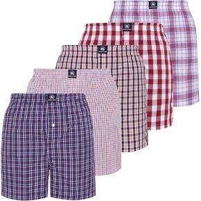 Men's Boxer Shorts, Comfortable Cotton Boxers, 100% Cotton Checks Multicolor Boxers For Men, Multi Pack