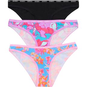 Bonds Women's Underwear Pack, High-cut Icons Bikini Panties for Women, Stretchy Cotton-blend Underwear, 3-pack