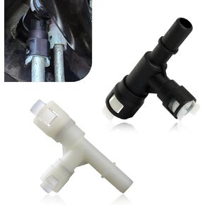 2 PCS Car Heater Hose Connector, T-Shaped 3-Way Heater Core Connector, Replacement for 15055343 and 15055342, Compatible with Select Cadillac, Chevrolet, and GMC Models (Black & White)