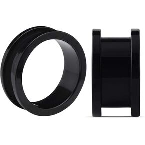 أكريليك الايبوكسي مزدوج الملاذ النفق المقياس حلق حلق ثقب الأذن متاح الحجم 0g (8mm) إلى 1 "(50 مم) (زوج واحد)