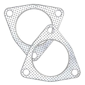 3 Inch Exhaust Gasket 3-Bolt 76.5mm Muffler Flange Header High Temperature w/Fire Ring Replacement 2 Pcs