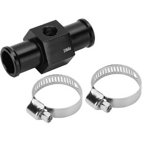 Tbest Motorcycle Water Temperature Gauge Adapter, Universal 20mm/24mm Water Temp Adapter, Aluminum Alloy, Easy to Install with 2 Adjustable Clamps