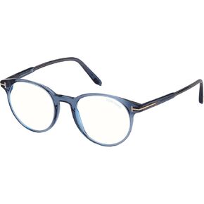 Tom Ford Eyeglasses FT 5695 -B 090 Shiny Transparent Blue/Block Lenses