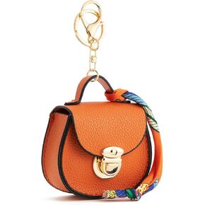 Wozeah Mini Backpack Keychain للنساء ، الزر Snow Coin Pouch Pouch Purse مع حقيبة سماعات الرأس الرئيسية （أسود）