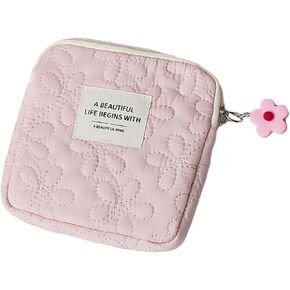 Jowxsx Pink Frogued Mini Handbag Organizer Compact Travel Bag Fashion Women Small Cosmetic Coin Pouch Zipper Closure Lightweight Portable Accessory Storage, Bags and Cases