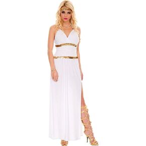 ToBeInStyle Women's Full-Length Halter Goddesssequined Side Slit