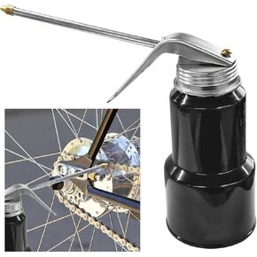 Pump Oiler Can, 8OZ Capacity 250ML Oil Squirt Can with Handle, Pistol Oil Spray Can with 6" Metal Straight Spout for Most Cars, Motorcycles Applications