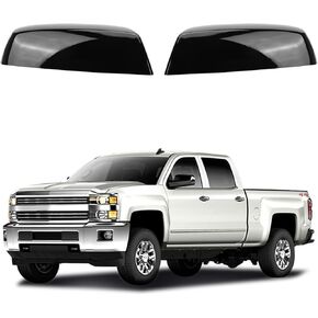Chrome Top Half Direct Replacement Side Mirror Covers Caps for 2014-2018 Chevy Silverado GMC Sierra 1500 and 2500 HD 3500 HD 2015-2018, OEM Part Numbers: 22889518, 22889517 (Chrome)