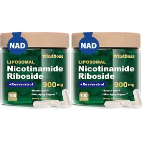 NAD Nicotinamide Riboside Resveratrol, Liposomal NAD Supplements for Women & Men, NMN Supplement Alternative, NAD Supplement - 100 Capsules