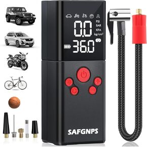 Tire Inflator Portable Air Compressor, 150PSI Cordless Portable Tire Inflator for Car, 3X Fast Smart Air Pump for Car Tires, Bike Pump, Motorcycle, Ball - Digital Pressure Gauge/LED
