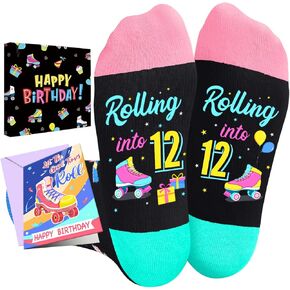 HAPPYPOP Birthday Gifts Socks Ideas - 8-12 Year Old Gifts in Birthday Gift Box, Presents for Girls Boys with Greeting Card