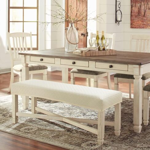 Waterproof Dining Bench Cover, Removable Bench Slipcover Washable Bench Seat Protector Cover for Living Room, Bedroom, Kitchen (Beige) in Kuwait