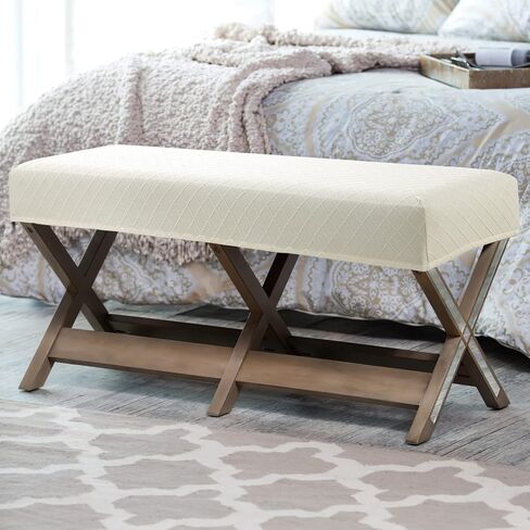Waterproof Dining Bench Cover, Removable Bench Slipcover Washable Bench Seat Protector Cover for Living Room, Bedroom, Kitchen (Beige) in Kuwait