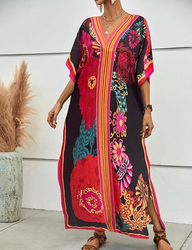 Bsubseach Kaftan Dresses for Women Plus Size Beach Cover Up Caftan Dress Swimsuit Coverup Summer Outfits Royal Blue in Saudi Arabia
