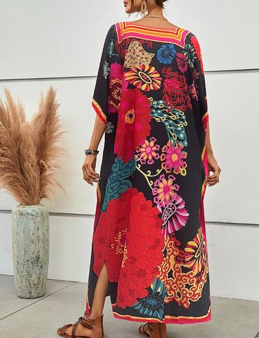 Bsubseach Kaftan Dresses for Women Plus Size Beach Cover Up Caftan Dress Swimsuit Coverup Summer Outfits Royal Blue in Saudi Arabia