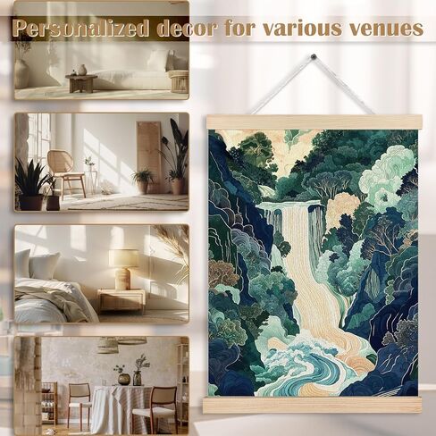 FITIE Mountains Wall Art, Mountain Wall Decor, Rustic Farmhouse Forest Wall Art Decor, Watercolor Blue Ridge Mountains Wildflower Nature Landscape Canvas Wall Art Poster Hanger Frame, 12x16 Inches in Kuwait