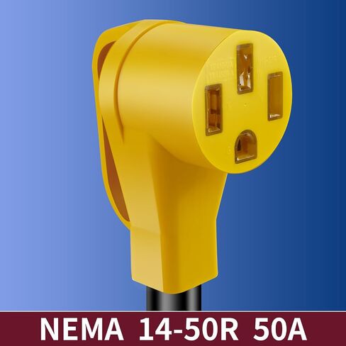 NEMA 10-30P to 14-50R EV Charger Adapter Cord, 125V/250V 3 Prong Dryer Outlet Male Plug to 50 Amp 4 Prong Female EV for Charging Tesla Charger RV Industrial Grade，Halloween Gift(Yellow) in Saudi Arabia