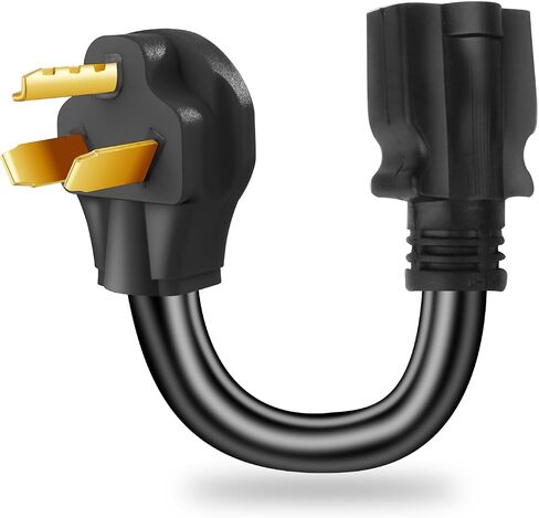 NEMA 10-30P to 14-50R EV Charger Adapter Cord, 125V/250V 3 Prong Dryer Outlet Male Plug to 50 Amp 4 Prong Female EV for Charging Tesla Charger RV Industrial Grade，Halloween Gift(Yellow) in Saudi Arabia