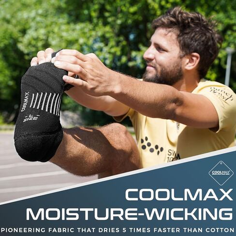 Coolmax No Show Socks 5 Pairs Performance Cooling Compression Running Athletic Thin Breathable Anti Blister Ankle Socks in Saudi Arabia