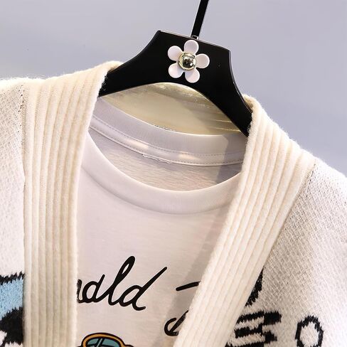 Lazutom Womens Fall Fall لطيف التطريز كرتون بطة كابل متماسكة سترة سترة سترة أسفل معطف الصوف المزيج in Kuwait