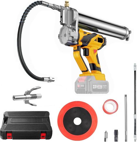 بطارية ليثيوم شحوم بندقية مناسبة لبطارية DeWalt 20V كحد أقصى (بدون بطارية) مع خرطوم فليكس الينابيع 18 " in Saudi Arabia