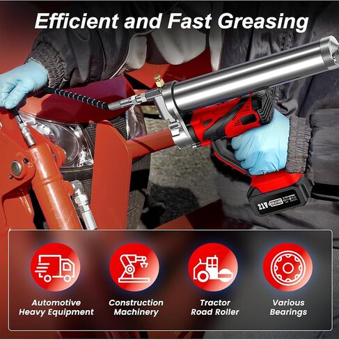بطارية ليثيوم شحوم بندقية مناسبة لبطارية DeWalt 20V كحد أقصى (بدون بطارية) مع خرطوم فليكس الينابيع 18 " in Saudi Arabia
