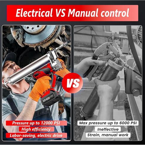 بطارية ليثيوم شحوم بندقية مناسبة لبطارية DeWalt 20V كحد أقصى (بدون بطارية) مع خرطوم فليكس الينابيع 18 " in Saudi Arabia