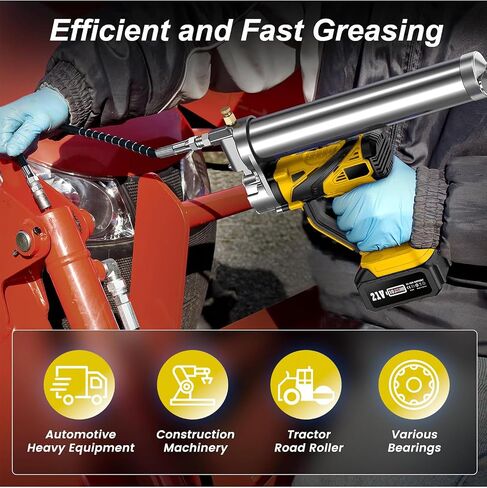 بطارية ليثيوم شحوم بندقية مناسبة لبطارية DeWalt 20V كحد أقصى (بدون بطارية) مع خرطوم فليكس الينابيع 18 " in Saudi Arabia