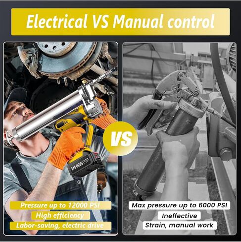 بطارية ليثيوم شحوم بندقية مناسبة لبطارية DeWalt 20V كحد أقصى (بدون بطارية) مع خرطوم فليكس الينابيع 18 " in Saudi Arabia