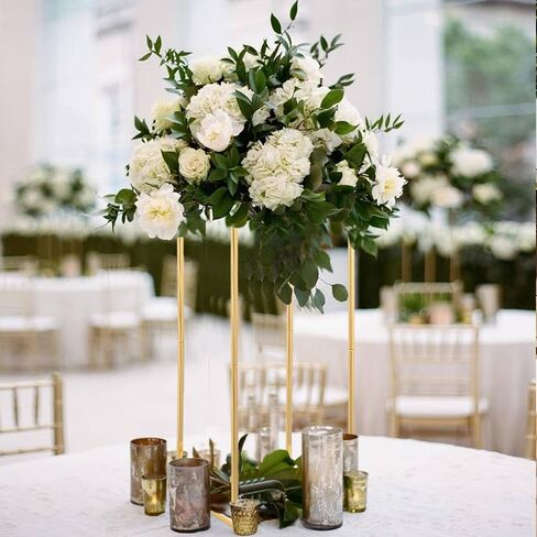 23.6inch Wedding Centerpieces for Tables,5pcs Gold Centerpieces,Tall Column Geometric Floral Vase for Birthday Party Event Table Decoration in Saudi Arabia