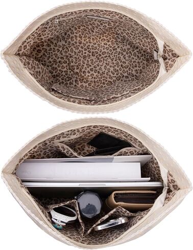 Milan Chiva Tote Bag for Women with Zipper Large Ostrich Vegan Leather Shoulder Purses and Handbags in Saudi Arabia