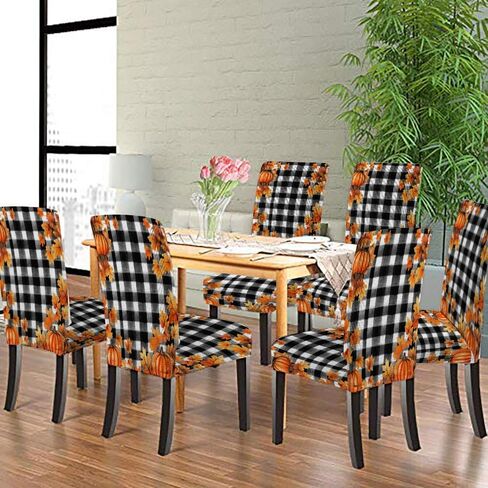 أغطية كراسي لكراسي الطعام مجموعة من 4 أغطية كرسي بوهو عرقية جنوب غرب برتقالي أزرق قابل للغسل من ألياف لدنة للمطبخ بارسونز واقي مقعد قابل للإزالة للمنزل أو الحفلات in Kuwait