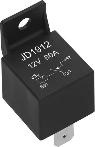 2 Pack JD1912 Relay Car Relay ، 12V 80a ، 4 pin spst ، مفاتيح السيارات والمبتدئين ، ترحيل ماء لدراجة نارية لجرار القوارب (2) in Kuwait