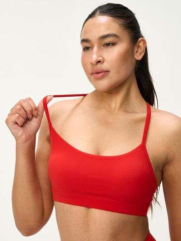 Womens Y Back Padded Sports Bra Strappy U Neck Butter Soft Low Impact Workout Bras Yoga Pilates Walking in Saudi Arabia