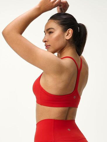 Womens Y Back Padded Sports Bra Strappy U Neck Butter Soft Low Impact Workout Bras Yoga Pilates Walking in Saudi Arabia