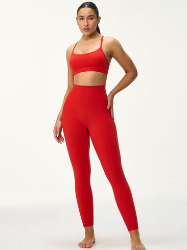 Womens Y Back Padded Sports Bra Strappy U Neck Butter Soft Low Impact Workout Bras Yoga Pilates Walking in Saudi Arabia