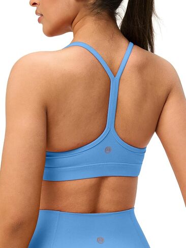 Womens Y Back Padded Sports Bra Strappy U Neck Butter Soft Low Impact Workout Bras Yoga Pilates Walking in Saudi Arabia