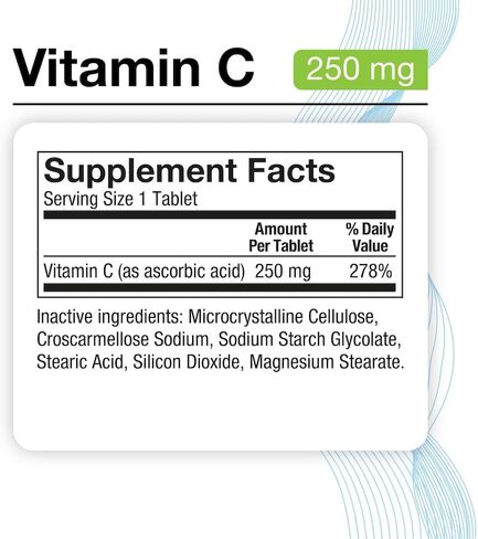 Puregen Labs Vitamin C 250 MG Supports a Healthy Immune System & Antioxidant Protection | Non-GMO | Gluten Free | Made in USA - 200 Tablets in Saudi Arabia