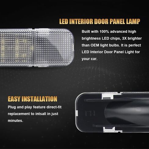 Bestview LED DOOR PANCE LIGHT - LIGHT - INTORIOR COMMATE DOOR Light متوافق مع 1995-2006 Tahoe Yukon | 1997-2006 Chevy Silverado GMC Sierra 1500 2500 3500 | Avalanche Suburban Escalade ، 2 عبوة in Kuwait