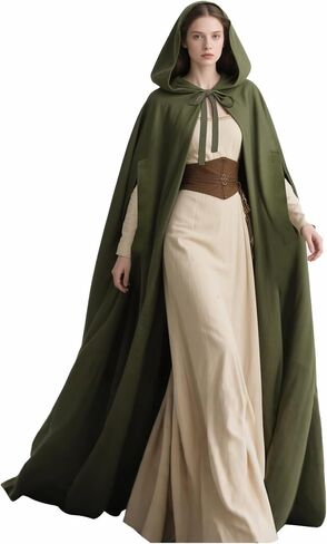L'VOW Arm Holes Renaissance Cloak with Hood Medieval Women Hooded Cape for Halloween Cosplay in Saudi Arabia