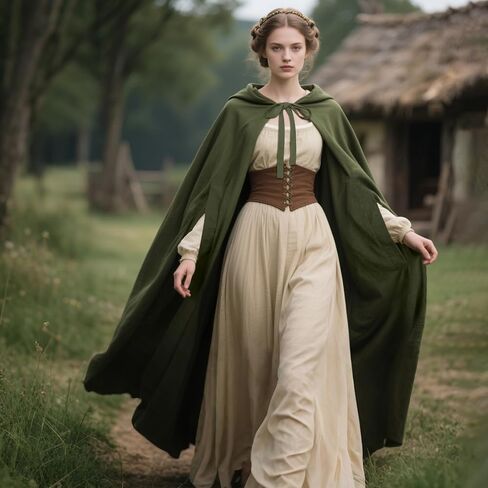 L'VOW Arm Holes Renaissance Cloak with Hood Medieval Women Hooded Cape for Halloween Cosplay in Saudi Arabia