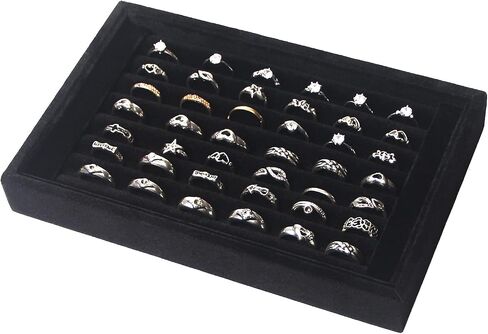 Ring Holder Display Tray Jewelry Organizer تقف لشراء أقراط بيع الحلقات (أسود) in Kuwait