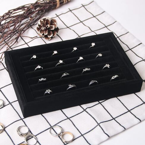 Ring Holder Display Tray Jewelry Organizer تقف لشراء أقراط بيع الحلقات (أسود) in Kuwait