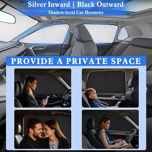 ZATOTOO Car Window Shades for 2017-2024 Toyota 4Runner Sun Shade for Side Window Front Rear Windshield Triangular Window Shade Privacy UV Ray Sun Blocker Heat Insulation for Camp Nap Long Time Parking in Kuwait