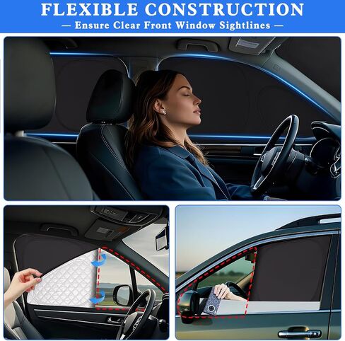 ZATOTOO Car Window Shades for 2017-2024 Toyota 4Runner Sun Shade for Side Window Front Rear Windshield Triangular Window Shade Privacy UV Ray Sun Blocker Heat Insulation for Camp Nap Long Time Parking in Kuwait