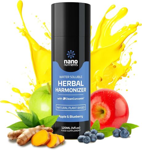 Herbal Harmonizer with CleanCurcumin(TM) - Multi Botanical Antioxidants Supplement - Water Soluble - Nano Curcumin - Holistic Wellness Defender - Healthy Drink Mix (4 fl.oz, Apple and Blueberry) in Saudi Arabia