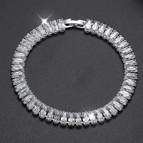 3Pcs Silver Tennis Bracelet Set Cubic Zirconia Adjustable Bracelet Silver Bracelets For Women Wedding Jewelry Gift in Saudi Arabia