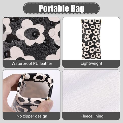 Sightor Sunglass Case, 2 PCS Soft Glasses Pouch Cute Sunglasses Organizer Portable Squeeze Top Leather Eyeglass Case in Saudi Arabia